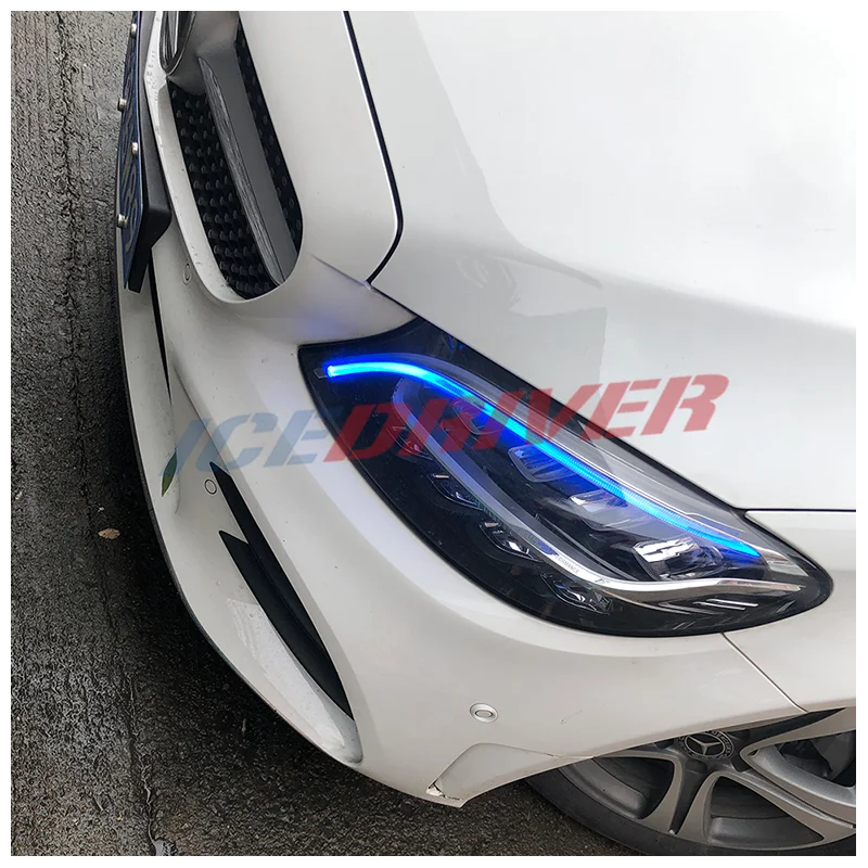 Icedriver для Mercedes Benz C class DRL RGB многоцветный светодиодный панель дневные ходовые огни Demon eye Devil Eye Angel eyes