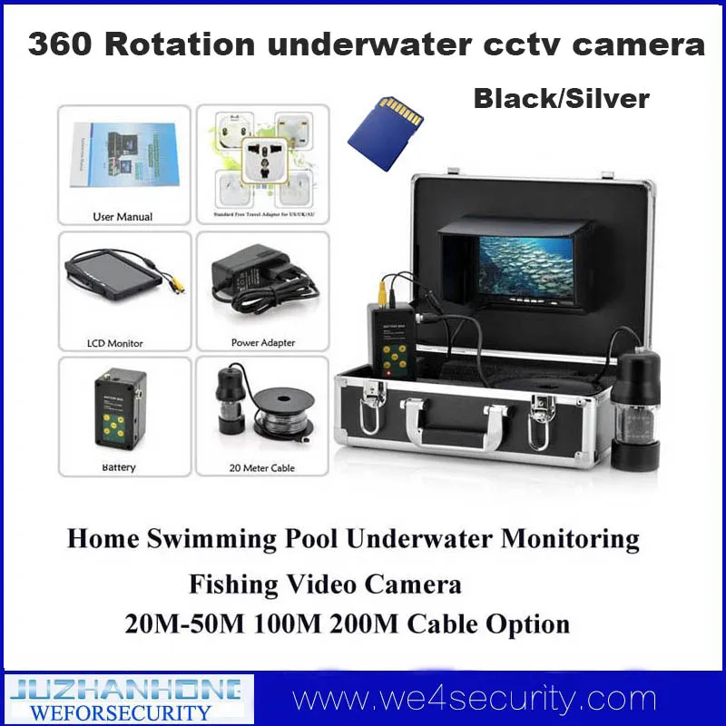 50m 7"LCD Under Water Fishing monitoring Video system Underwater Fishing Camera 360 Degree Rotate Fish Finder DVR Function