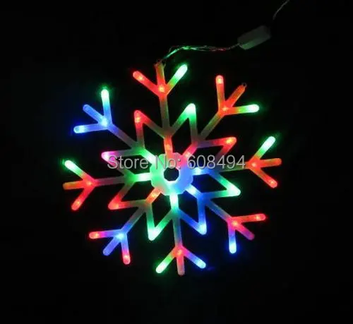 

40led Snowflakes LED fairy String Light snow flake rope light motif Christmas Xmas tree Light Bracket decoration 220V-multicolor