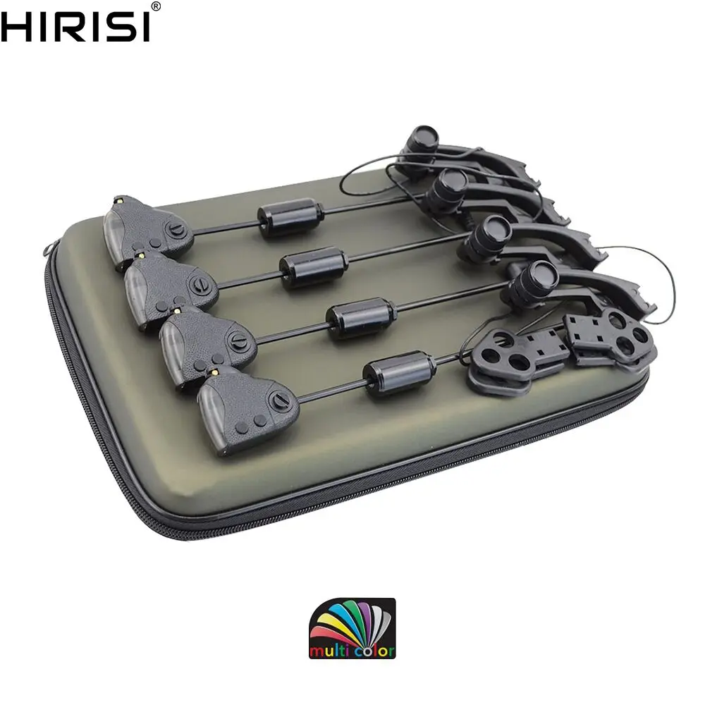 

Carp fishing set Illuminated fishing swingers with Changeable light color control leather covered 4pcs in Zipped case B2028