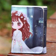 Mcneely кожаный женский кошелек для монет Девушка Печать короткие женские кошельки три кошелек для денег Карманный Femme для девочек