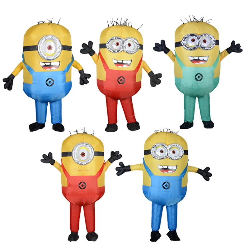 

New Halloween Cosplay Party Costume Adult Minion Inflatable Minion Costume Mascot Blue Green Red Color Minion Costume Carnival