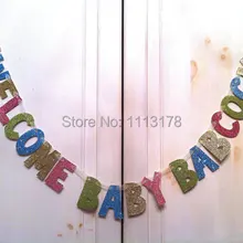 Дешевые Добро пожаловать ребенок XYZ-Пользовательские Baby Shower баннер- украшение/фото реквизитная гирлянда