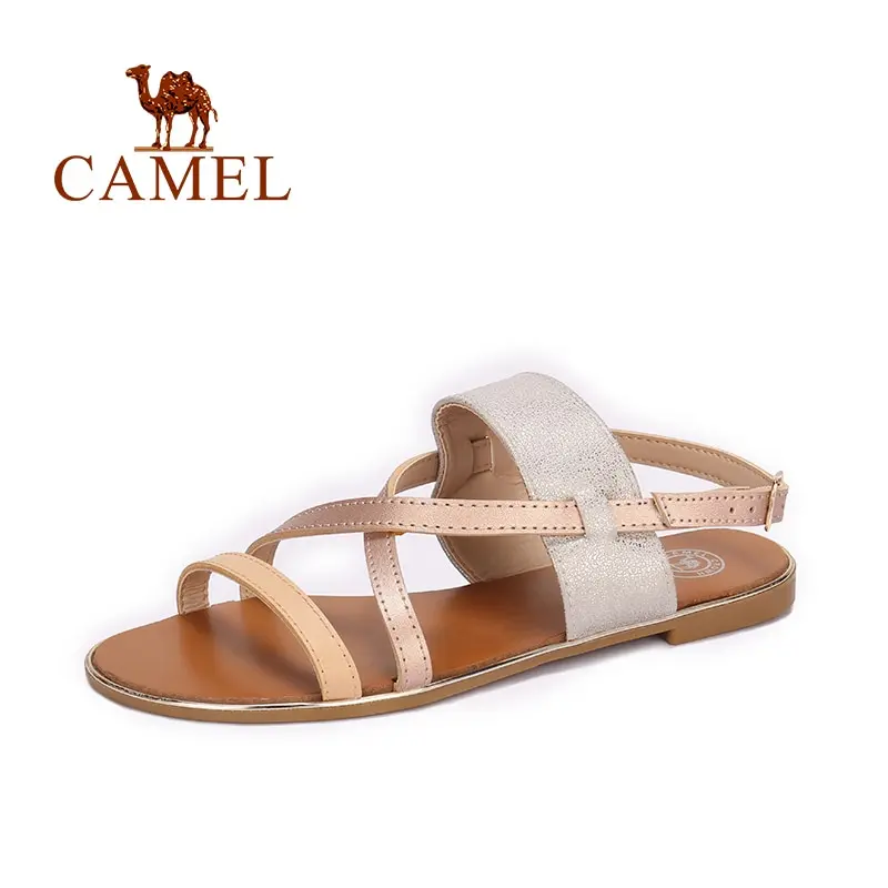 

CAMEL Women's Sandals Slingback Cross Strap Flexible Women Shoes Summer Sandal PU leather Fashion Shoe Woman