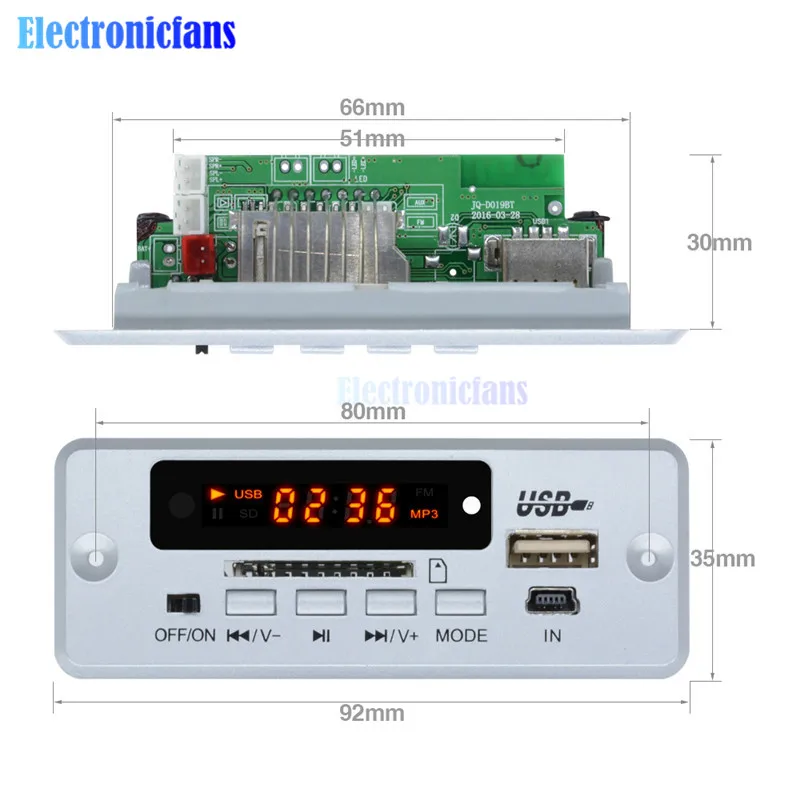 MP3 WAV u-диск и TF карта USB Mini 5 в MP3 декодер плата Bluetooth декодирование вызова модуль с 2*3 Вт усилитель пульт дистанционного управления