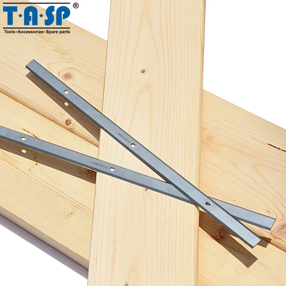 TASP 2pcs 13" Thickness Planer Blades Double Edged Knives 333x12x1.5mm