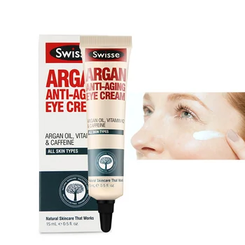 

Swisse Argan Anti Aging Eye Cream 15ml coffee bean extract under eyes dark circle remover vitamin K2 eliminate puffiness