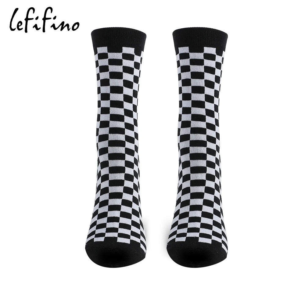 Корейские модные трендовые женские носки в стиле Харадзюку, стильные геометрические клетчатые носки, мужские носки в стиле хип-хоп, хлопковые носки унисекс Le60921