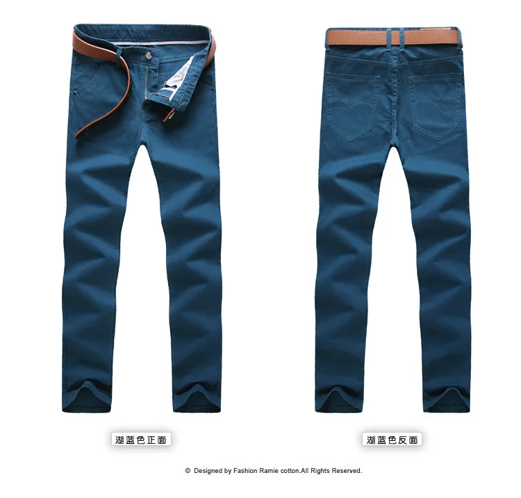 Новый бренд Дизайн Повседневное Для мужчин Брюки для девочек хлопок тонкий брюки прямые брюки модные Бизнес Твердые Хаки Черные Брюки Для