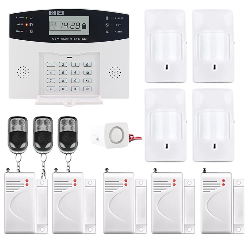 

Saful LCD Display Wireless Home Security Alarm System GSM Alarm System SMS Smoke Sensor Russian/English/Spanish/French voice