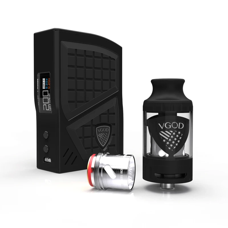 New Arrival VGOD Pro 200w Box Mod Kit TC Vaporizer Mod 4ml VGOD Sub ohm tank Atomizer                                                               Electronic Cigarettes 0.2ohm Coil Vape (1)