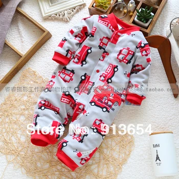 

Free shipping new 2017 Spring autumn baby clothing baby overall baby boy rompers newborn polar fleece car kids overalls