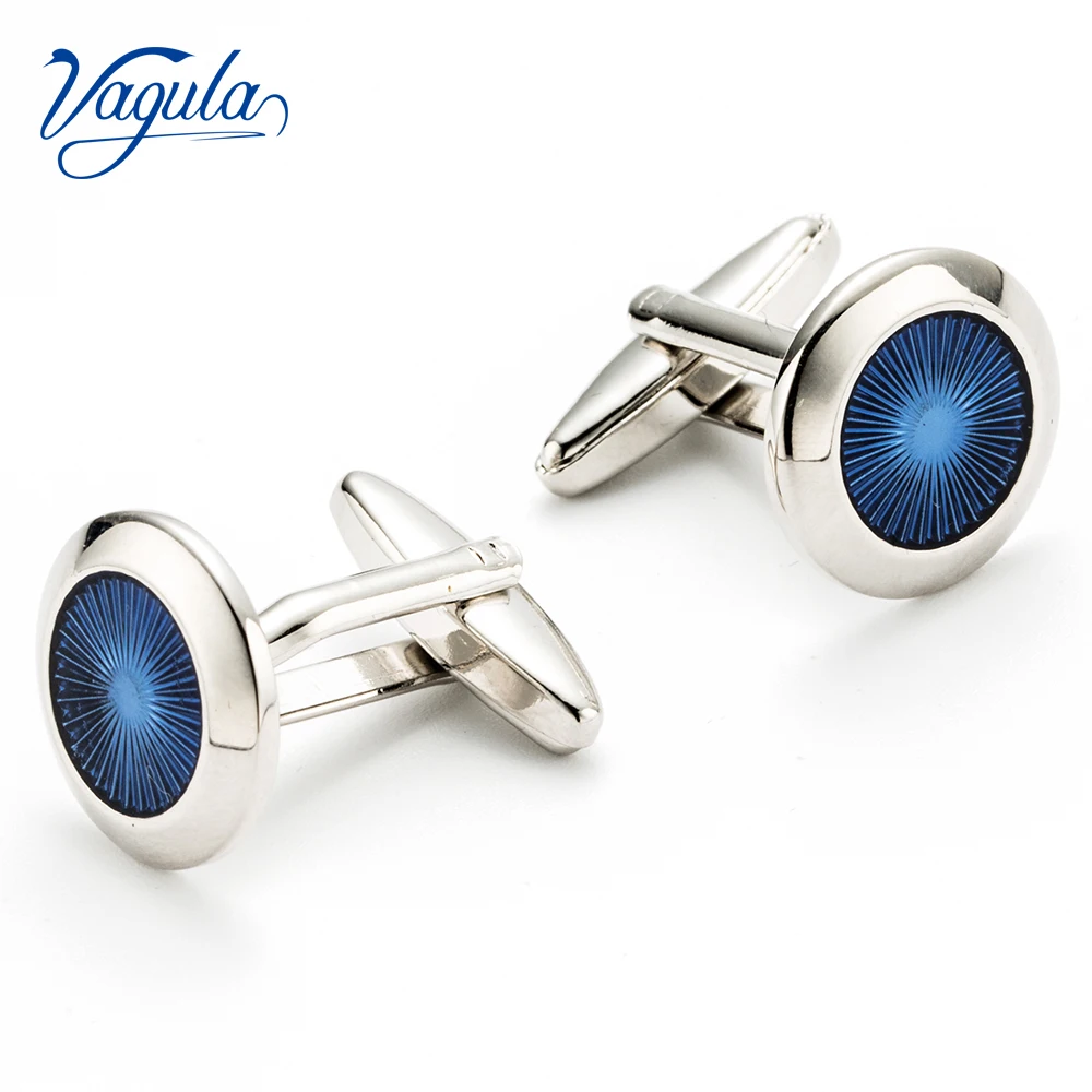 VAGULA отличное качество запонки люксовый бренд костюм рубашка Gemelos Button Bonito синие эпоксидные запонки 277