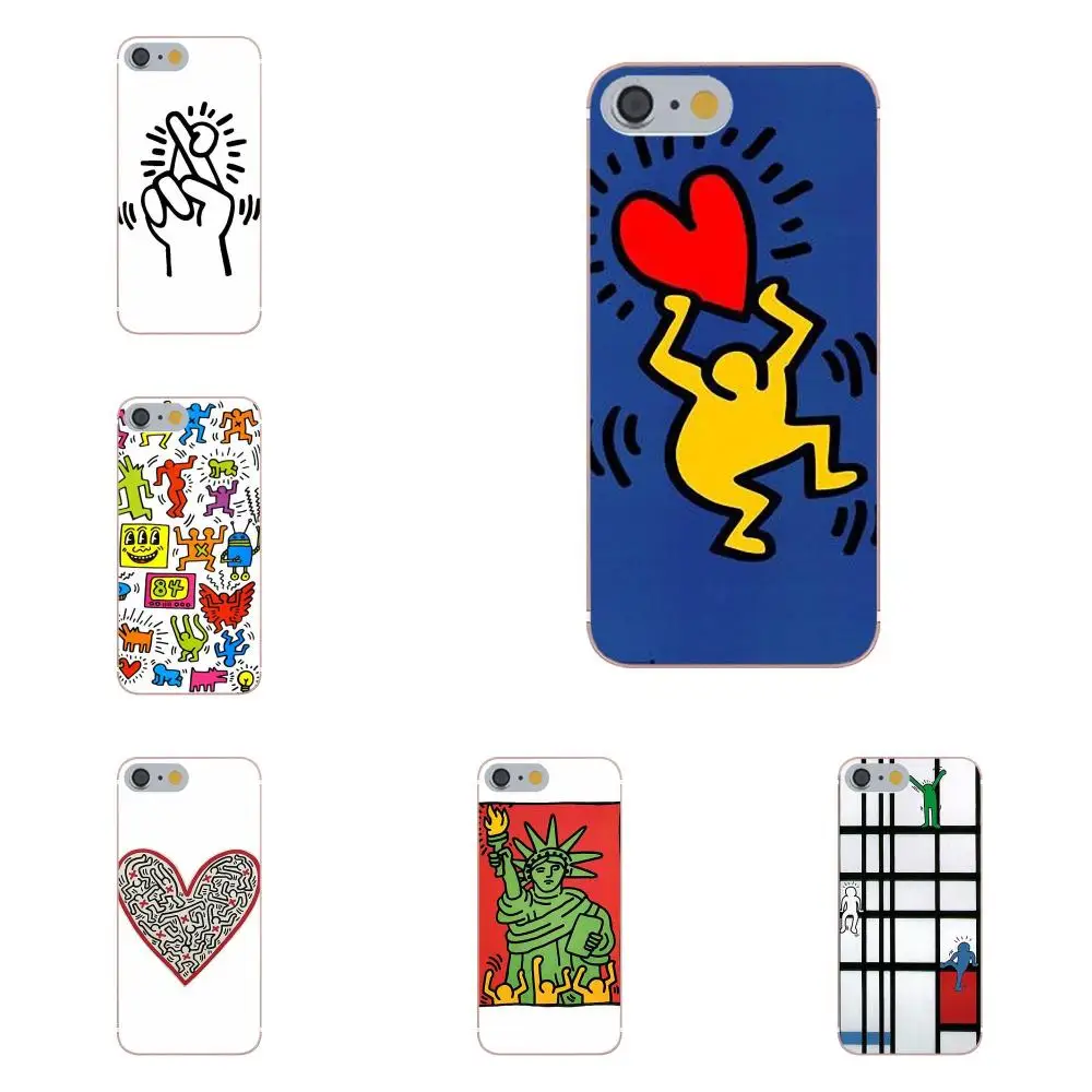 Keith Haring Art для HTC Desire 530 626 628 630 816 820 One A9 M7 M8 M9 M10 E9 Plus U11 Moto G G2 G3 Мягкий ТПУ