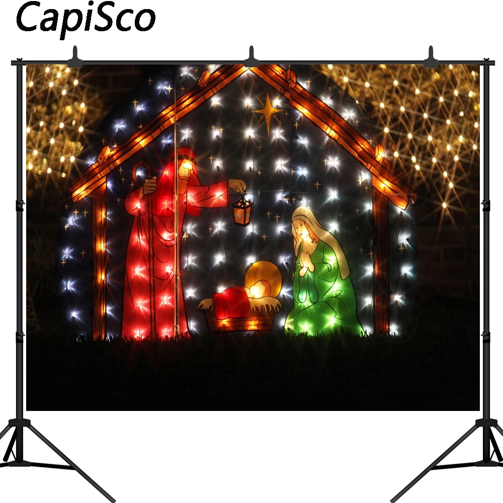 

Capisco Christian Jesus Nativity Scene Baby Christmas Photography Backgrounds Customized Photographic Backdrops For Photo Studio