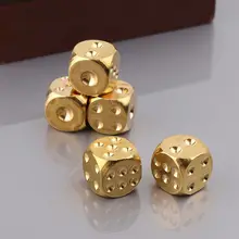 1 adet Katı Cilalı Pirinç Zar 20mm Metal Küp Bakır Zar Eğlence Dijital Zar Poker Bar Kurulu Oyunu Hediye