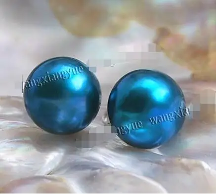

Free Shipping >>>> new hot 8-8.5mm Blue Akoya Cultured Pearl Silver Stud Earrings AAA