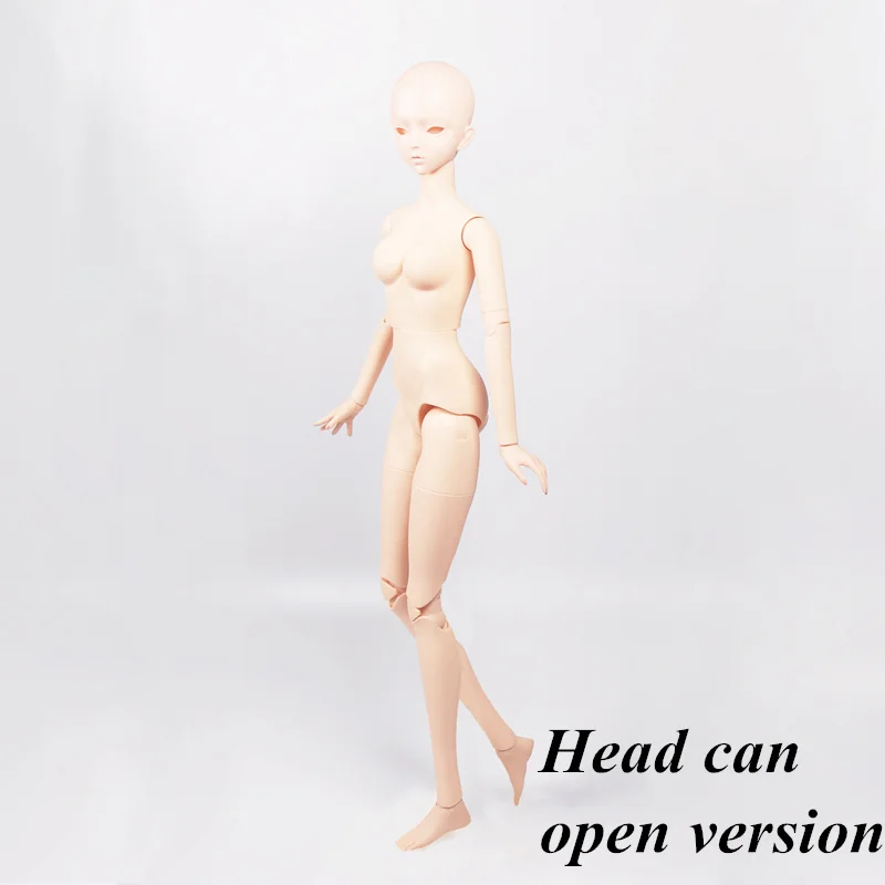 1/3 BJD кукла шарнир тело Кукла тело имеет макияж/без макияжа голова может быть открывается Высокое качество 62 см для девочки подарок MMGIRL - Цвет: head can be open