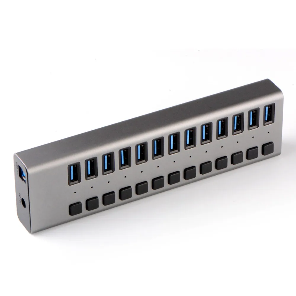 Acasis USB Hub 3,0 13 портов USB 3,0 концентратор Высокоскоростной разветвитель 5 Гбит/с Светодиодный индикатор с ЕС/США адаптер питания для ноутбука MacBook