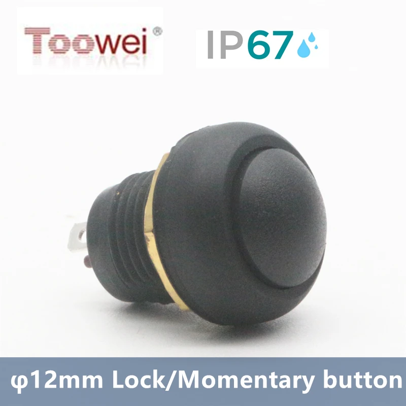 Toowei A4126 серия водонепроницаемый кнопочный переключатель/φ12 мм/Мгновенный/замок/IP67 CE FC RoHS