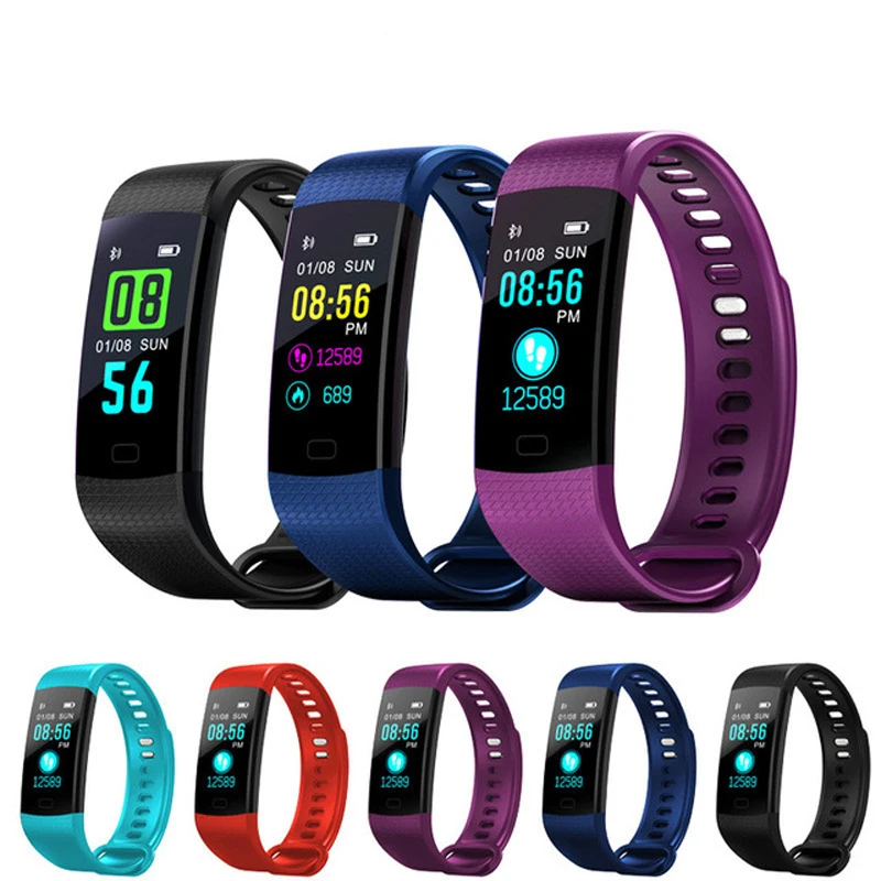 

2018 Y5 Smart Band Watch Color Screen Heart Rate Monitor Electronics Bracelet Activity Fitness tracker Smartband Smart Wristband