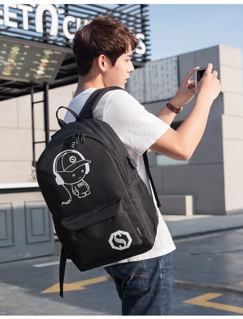 Anime luminosa estudante escola mochila para menino