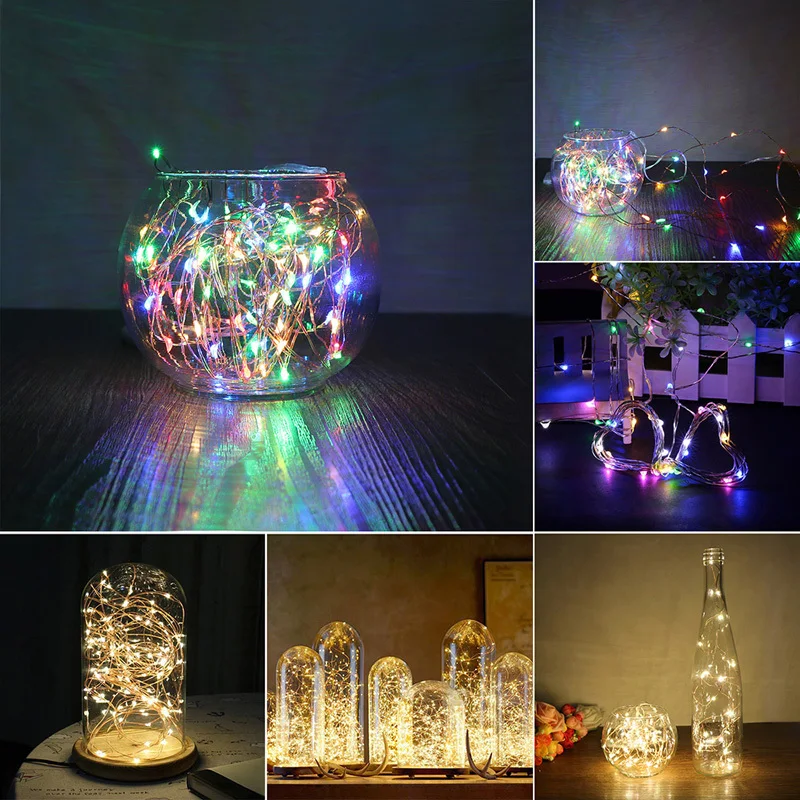 

5M 50 LED Garland 3XAA Flasher Christmas Battery Operated LED String Lights for Xmas Party Wedding Decoration Fairy Lights