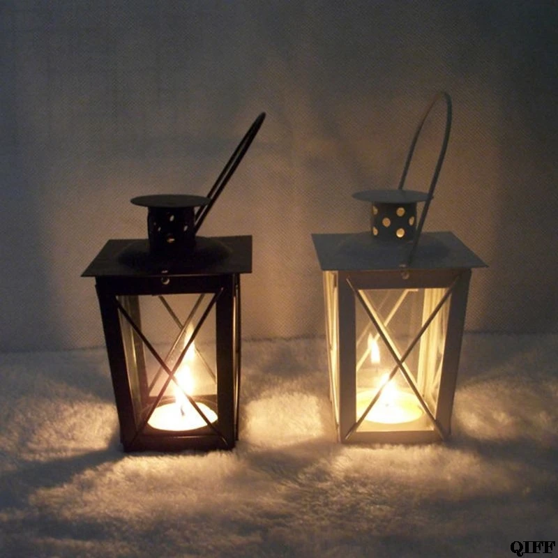 Black/White Romantic Romantic Candle Holder Retro Hanging Lantern Lamp Decor For Dinner Home Jun13