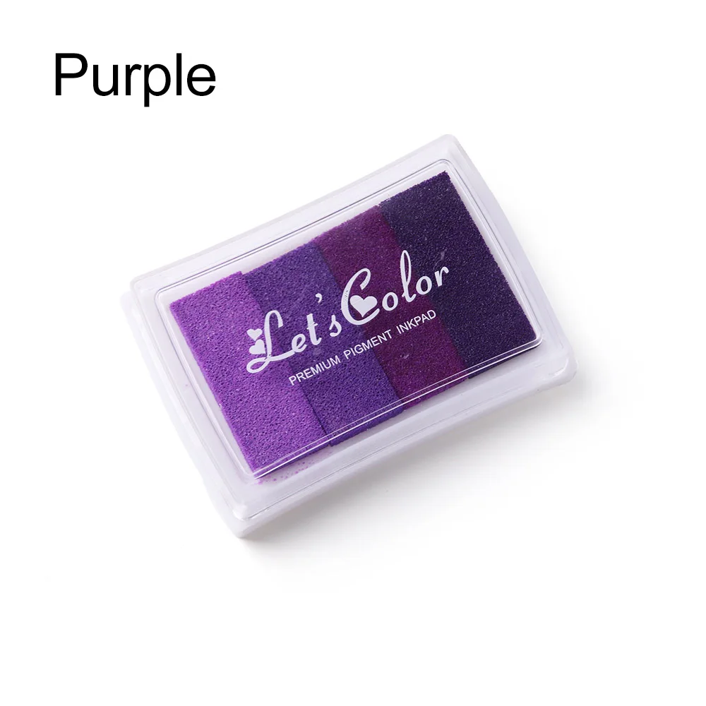 1 шт. цветные нетоксичные градиентные цветные штемпельные подушечки чернильная подушечка печать на масляной основе отпечаток пальца практичные DIY художественные аксессуары для детей - Цвет: purple