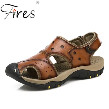 

Fires hot Selling Man's Sandals Rubber Soles Casual Shoes Non-slip Wearable Outdoor Sandal Mens Hollow Breathable Flat Shoes