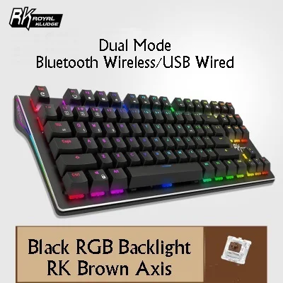 Royal Kludge RK G87 двойной режим Bluetooth беспроводной/USB Проводная RGB подсветка перезаряжаемая Механическая игровая клавиатура RK/Cherry Axis - Цвет: Красный