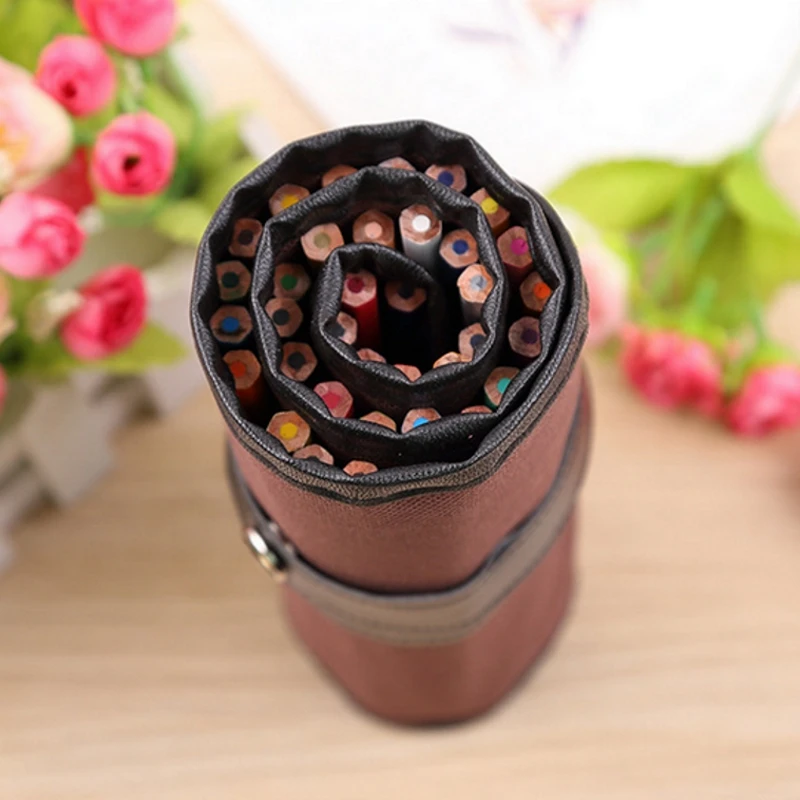 Чехол для карандашей с 36 держателями цветной холщовый чехол девочек и женщин