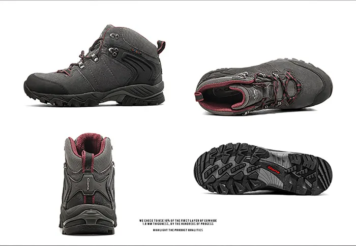 Clorts/зимние кроссовки; обувь для пешего туризма; мужские водонепроницаемые походные ботинки; мужские уличные ботинки большого размера; горные мужские ботинки; HKM-822