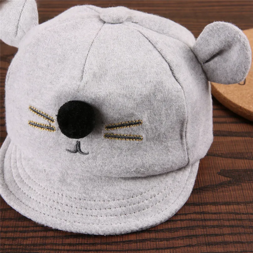 Baby Caps Cartoon Cat Girl Boys Cap Autumn Hats For Boy Infant Baby Girl Boy Sun Hat with Ear Baby Beanies Boy Accessories J16#3
