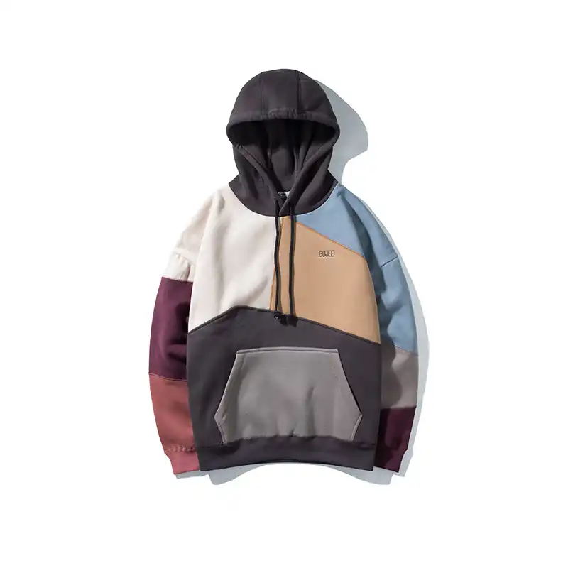 80s color block hoodie