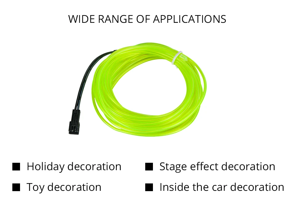 Aceersun LED Cold light line Car Decorative light Ambient Light 12V auto backlight Fluorescence Red green blue white 1M 2M set (2)