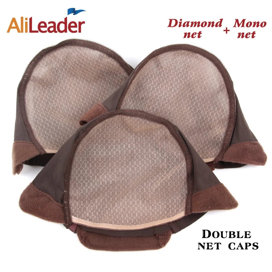 

Alileader 5Pcs/lot Brown Wig Caps for Making wig with Adjustable Strap and Combs Full Lace Wig Weaving Cap