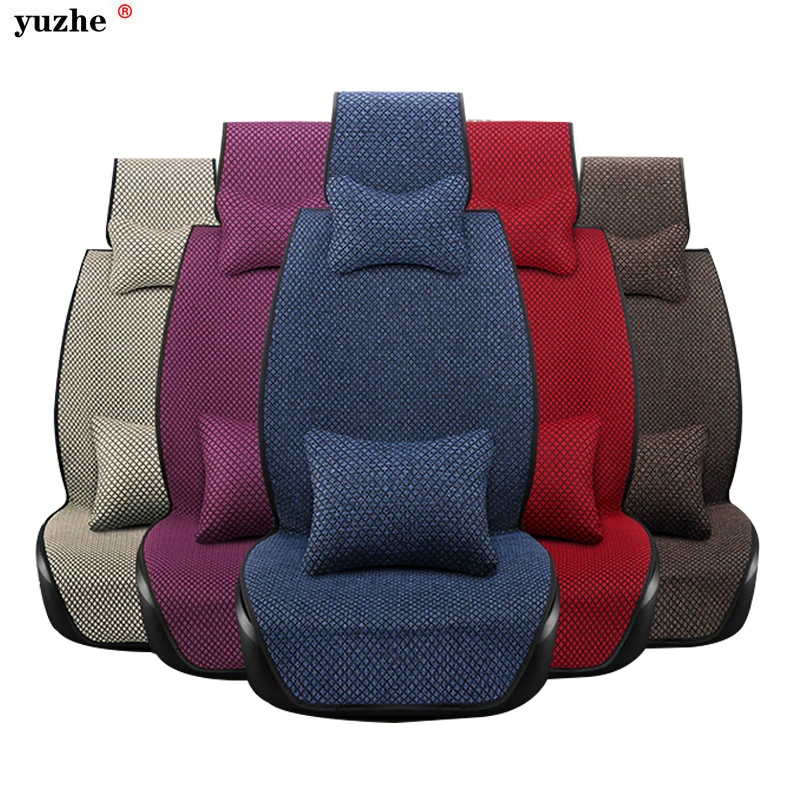 

Linen Fabric Universal Car Seat Cover Set Red Car Styling Fit Most Car Interior Accessories Sedans Seat Covers for Car Care