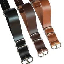 Compre 2 y Obtenga 20% de DESCUENTO) la otan negro Marrón Hebilla de Anillo de 18mm Correas de reloj de Los Hombres mira los Relojes Casual Correa de Reloj de pulsera Banda de Cuero zulu
