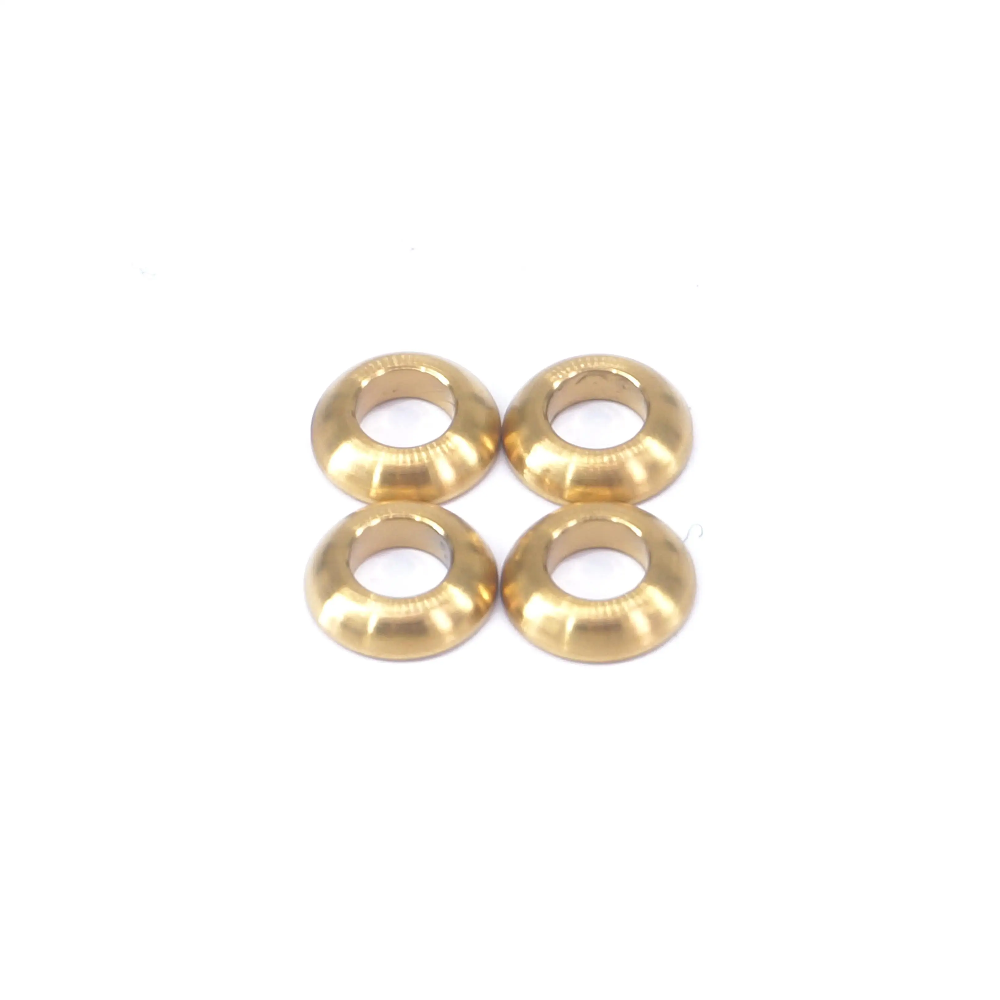 4 PCS M6 Golden GR5 Titanium Alloy Convex Washers For Bicycle Caliper