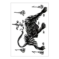 Черный леопард временная татуировка Стикеры, 15*21 см флеш-тату Стикеры s, Водонепроницаемый поддельные хна для татуировки стены Стикеры