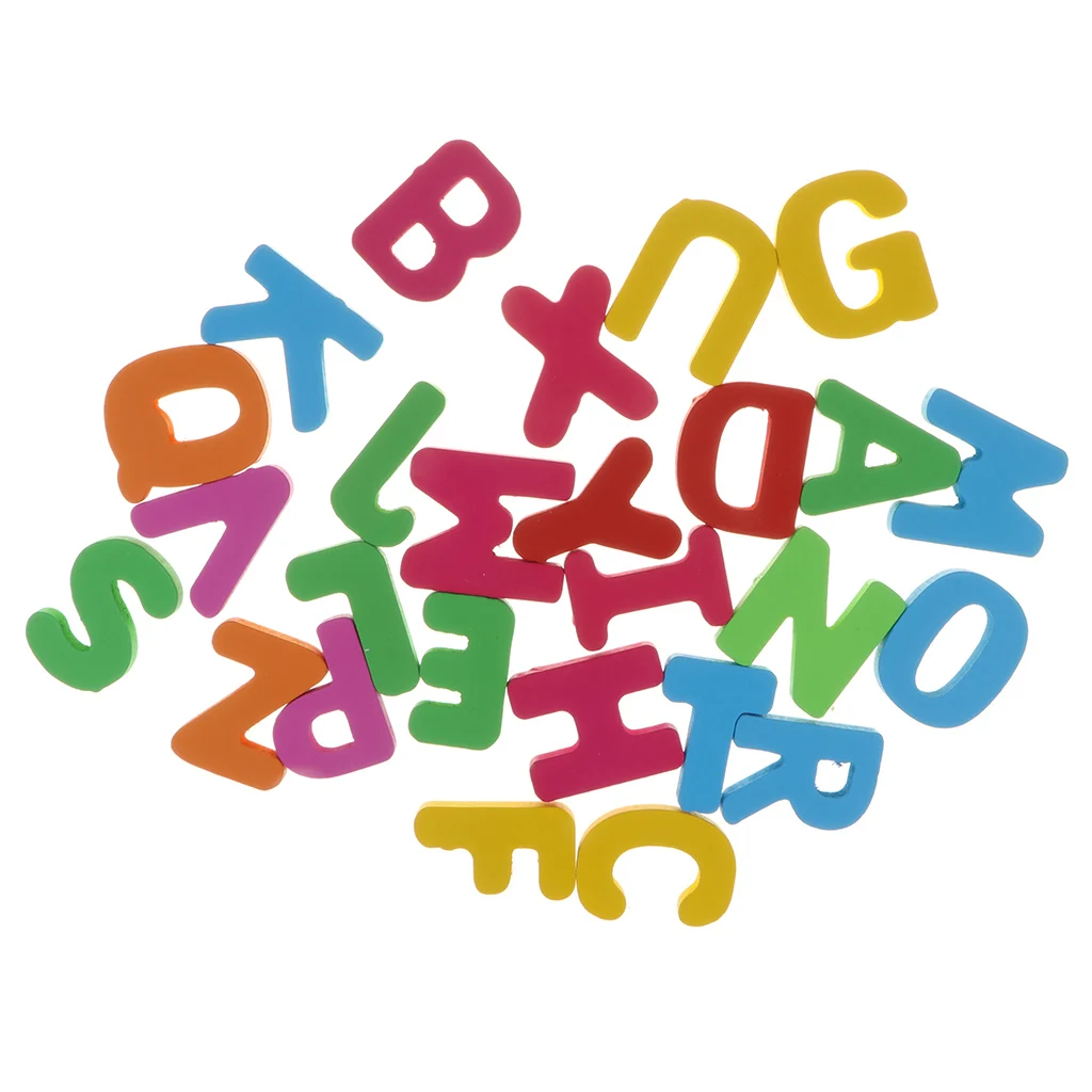 Wooden 26 ABC Alphabet English Letters Learning Matching Puzzles Color Shape Cognition Toy for Baby Early Learning