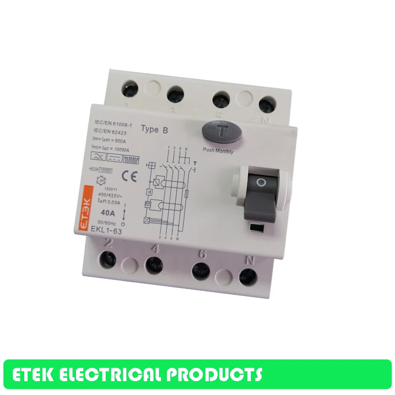 

RCCB EKL1-63 2P B type 230/400V~ 50HZ/60HZ Residual current circuit breaker 16A 25A 32A 40A 50A 63A 80A