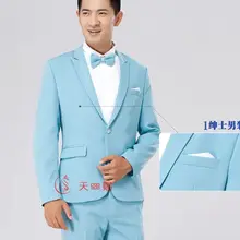 Мужской простой светло-синий/бежевый/винно-красный/черный/серый смокинг костюм/События/сценическое представление, куртка с брюками