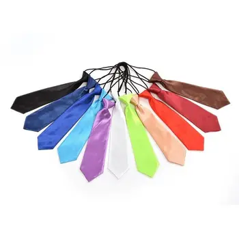 

Fashion 19Colors Simple Satin School Boy Party Wedding Elastic Popular Neck Tie Solid Color Free Shipping