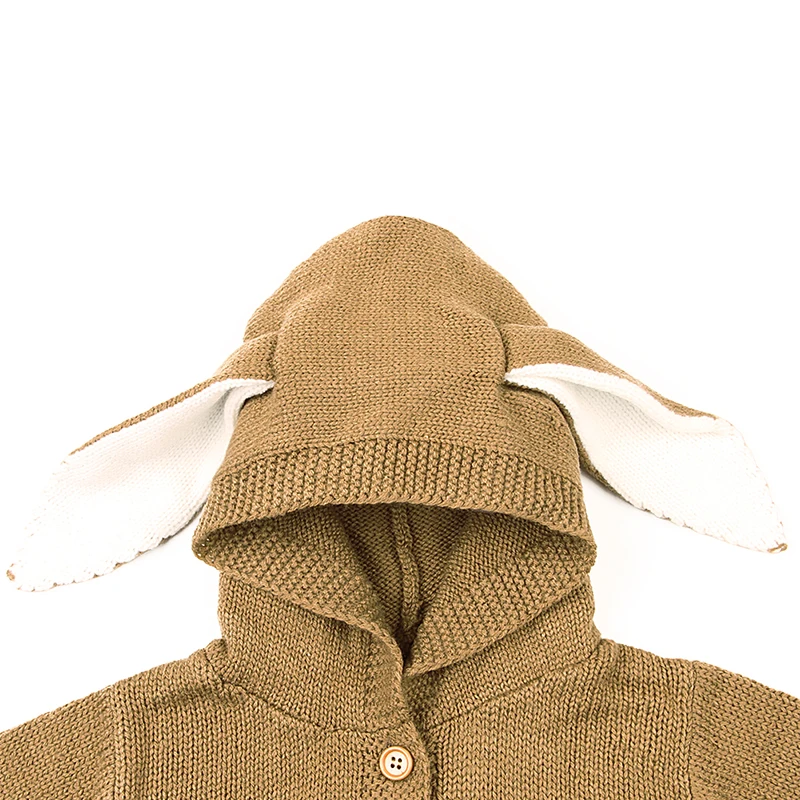 Осень, милый детский вязаный свитер с кроликом, зимние пуловеры, вязаные топы, одежда, размер от 0 до 24 месяцев