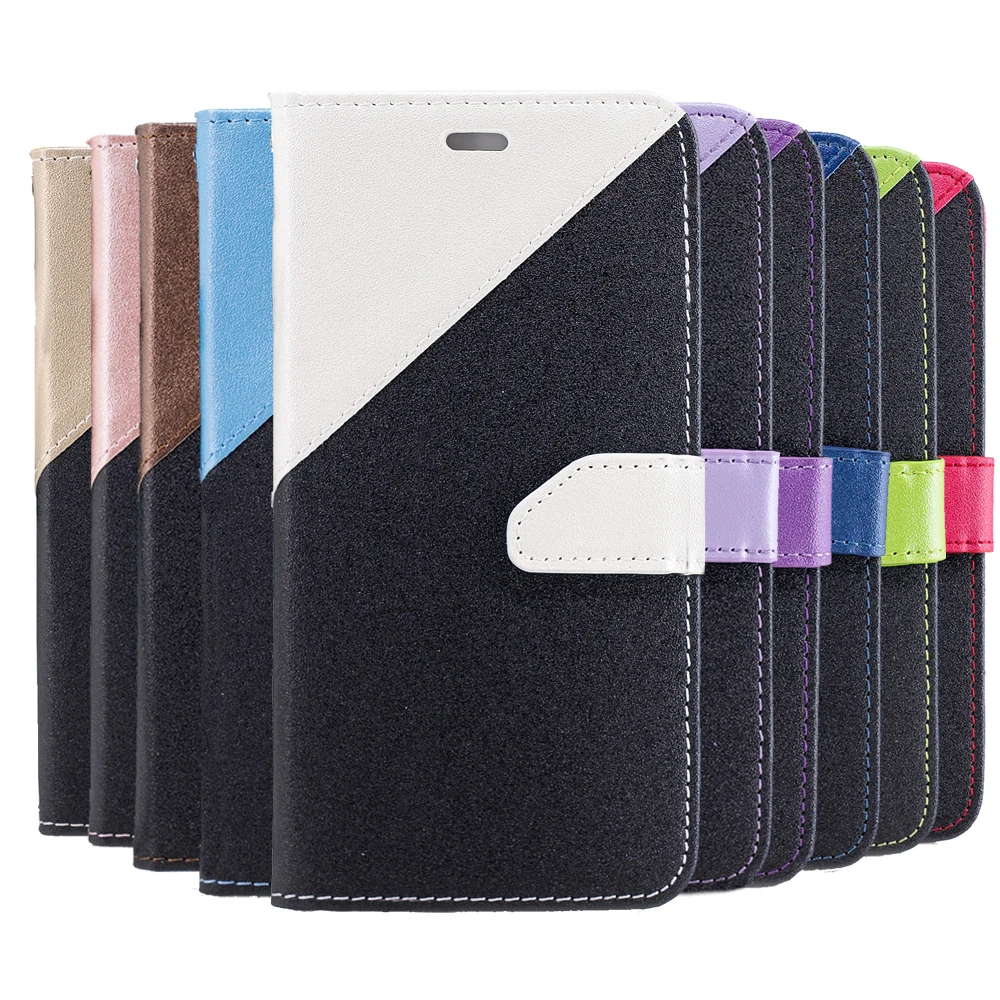 

For Sony Xperia E5 F3311 F3313 Leather Case Card Holder Stitching Black White Wallet Flip Cover For Sony E5 E 5 Phone Case 5.0"