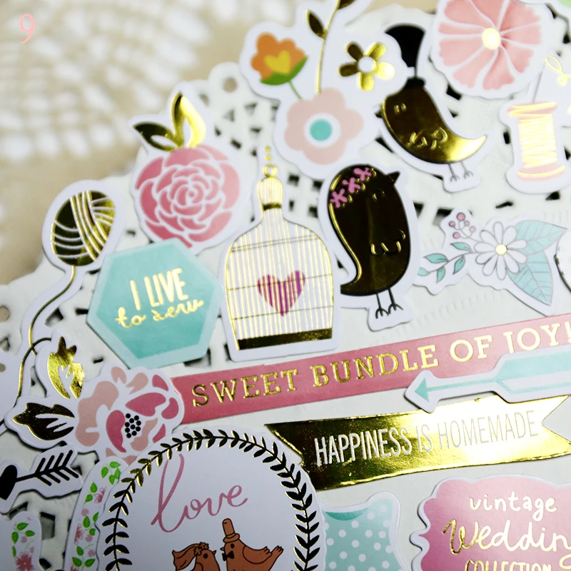 104 шт самодельные бумажные наклейки "Счастье" для скрапбукинга/украшения фотоальбома