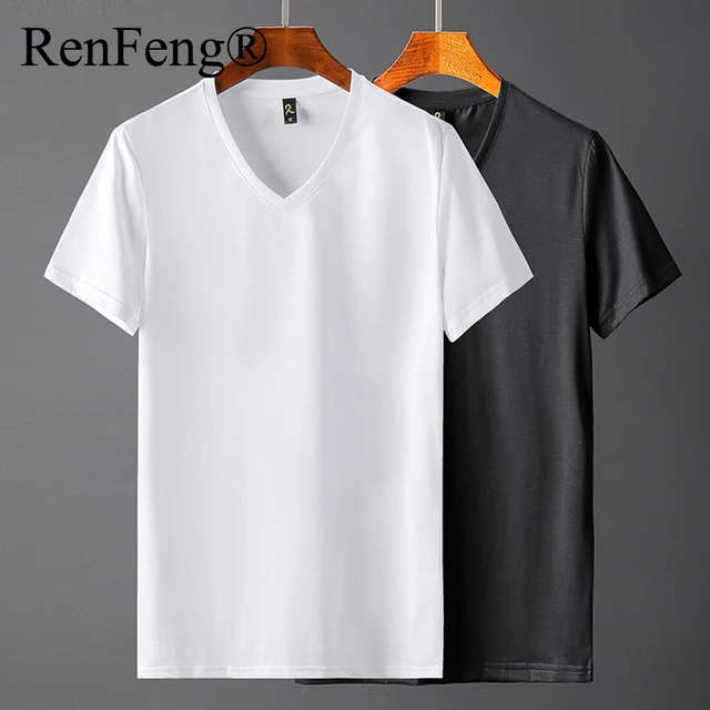 Plain t shirts For men Blank black White tshirt Silk Cotton Fashion ...