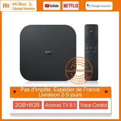 Глобальная версия Xiaomi mi коробка S Smart 4 к Ultra HD 2 г 8 Android 8,1 Wi Fi Google Cast Netflix медиаплеер mi BOX 4 компл. top Box